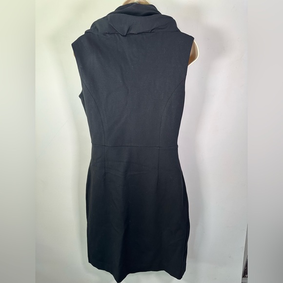 Ann Taylor wrap front cowl neck black dress size 4 - Picture 3 of 5